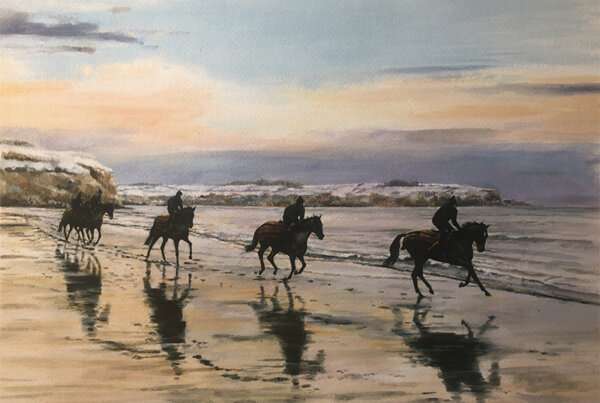 Snowy Beach A Giclee Limited Edition Print by Caroline Cook Free delivery