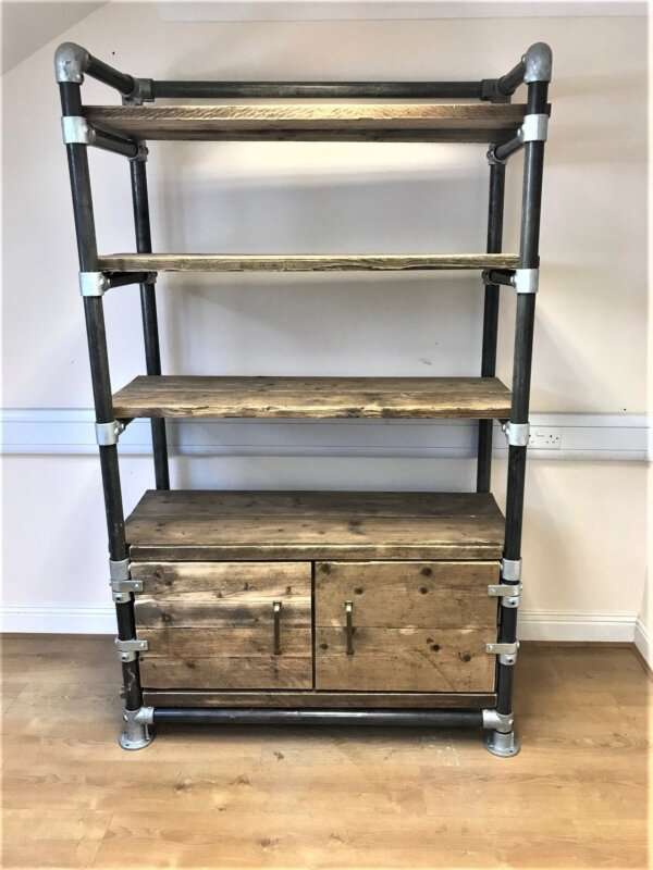 Shelving unit, Cupboard - Office Storage Unit - Using Reclaimed Wooden Scaffold Boards. - Image 8