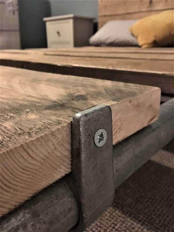 Bevendean - Bed - using reclaimed industrial steel and scaffold board wood - Image 11