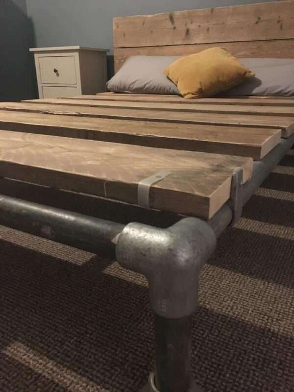 Bevendean - Bed - using reclaimed industrial steel and scaffold board wood - Image 7