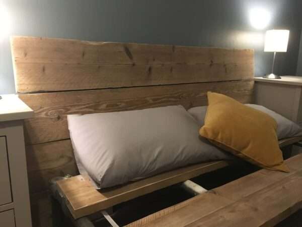 Bevendean - Bed - using reclaimed industrial steel and scaffold board wood - Image 6