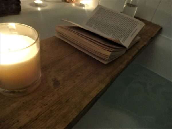 Oakridge Bath Tray - Bath Caddy - Wooden Bath Shelf - Bath Board - Scaffold Board tray with wine holder - Image 6
