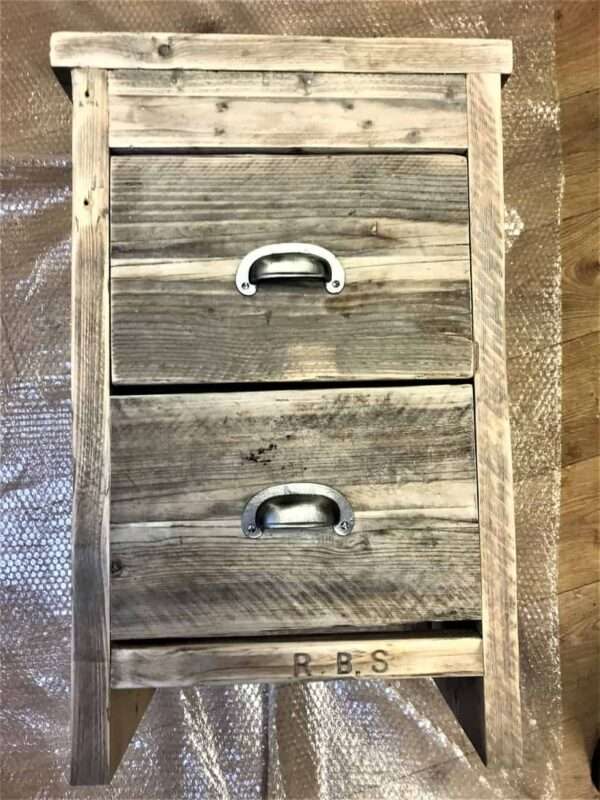Bedroom Side Table - Office Storage Unit - Using Reclaimed Wooden Scaffold Boards. - Image 7