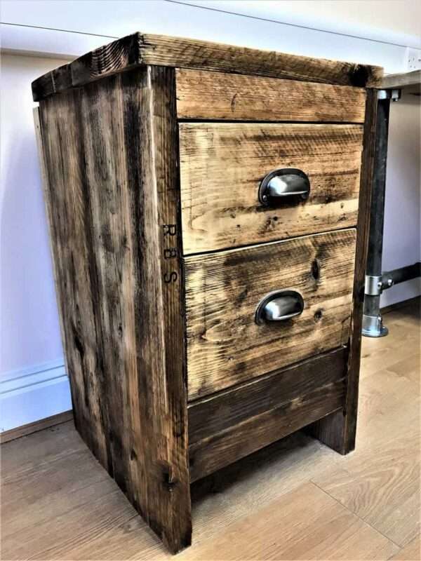 Bedroom Side Table - Office Storage Unit - Using Reclaimed Wooden Scaffold Boards. - Image 3