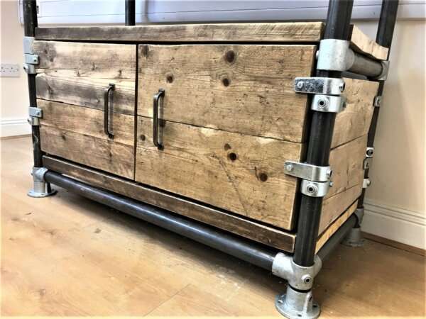 Shelving unit, Cupboard - Office Storage Unit - Using Reclaimed Wooden Scaffold Boards. - Image 2