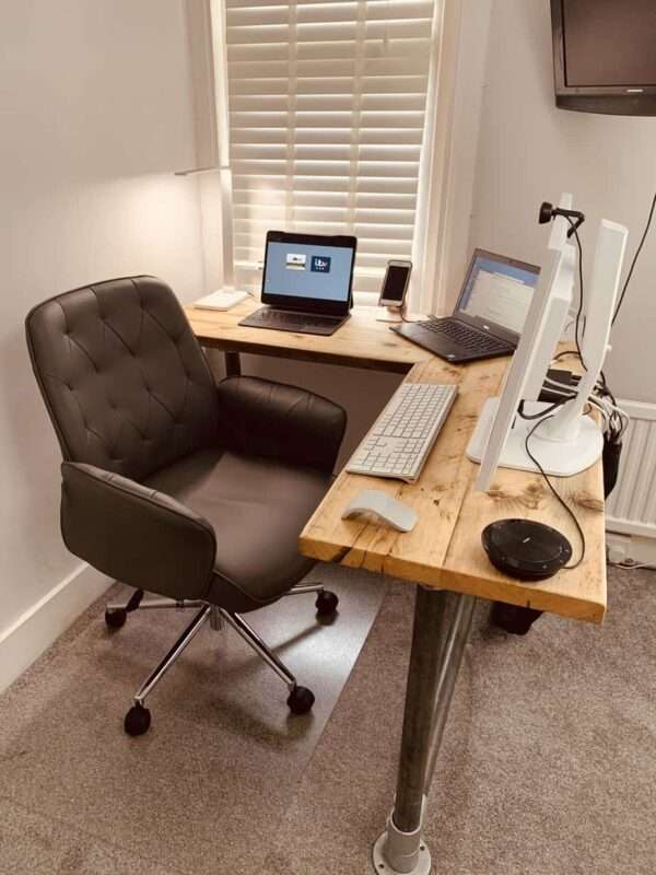 Ashwood - Corner Two board Mitre Desk - Reclaimed Scaffold Boards, NDO