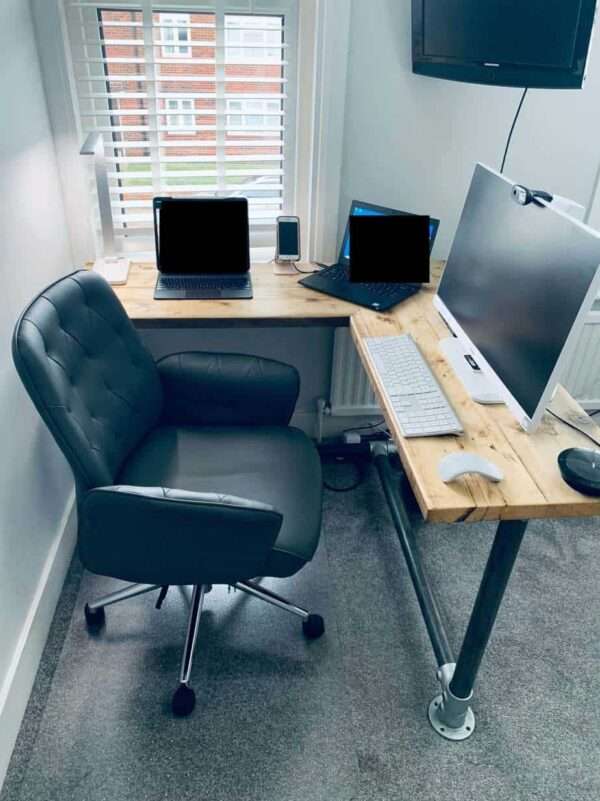 Ashwood - Corner Two board Mitre Desk - Reclaimed Scaffold Boards, NDO - Image 2