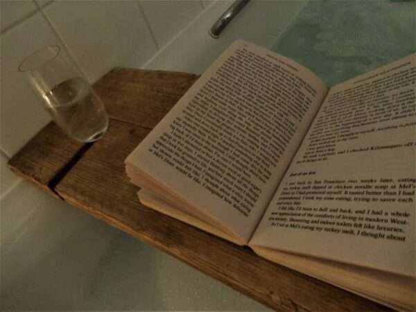 Oakridge Bath Tray - Bath Caddy - Wooden Bath Shelf - Bath Board - Scaffold Board tray with wine holder - Image 10