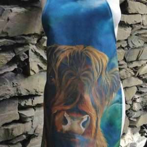 Over the hills highland cow apron