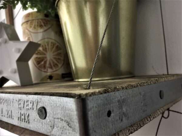 Oakridge mini shelf - Hanging Shelf Made From Reclaimed Scaffold Boards - Hanging Rope Shelf - Plant Shelf - Mini Shelf - Image 2