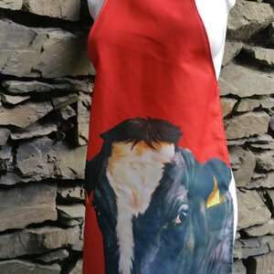 She's a lady friesian cow apron
