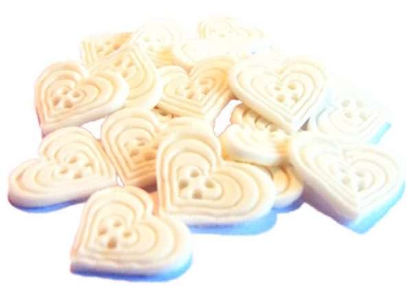 Birthday Cupcake Toppers 18 Heart Buttons - Image 5