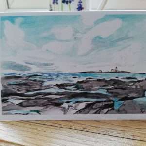 A View of Coquet Island Greeting Card - Front