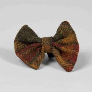 collared creatures autumnal check dog bow tie