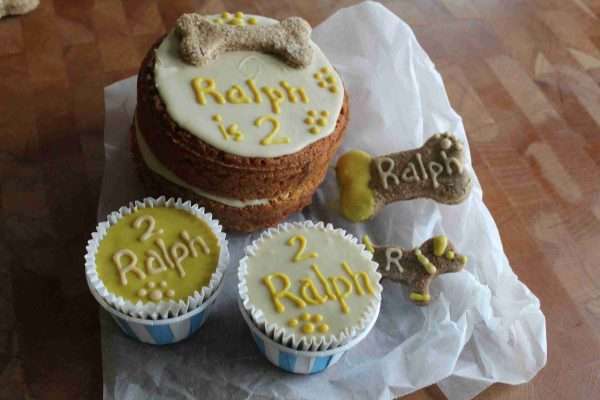 Dog Birthday Boy Cake and PupCakes - Image 3