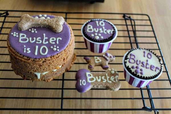 Dog Birthday Girl Cake and PupCakes - Image 2