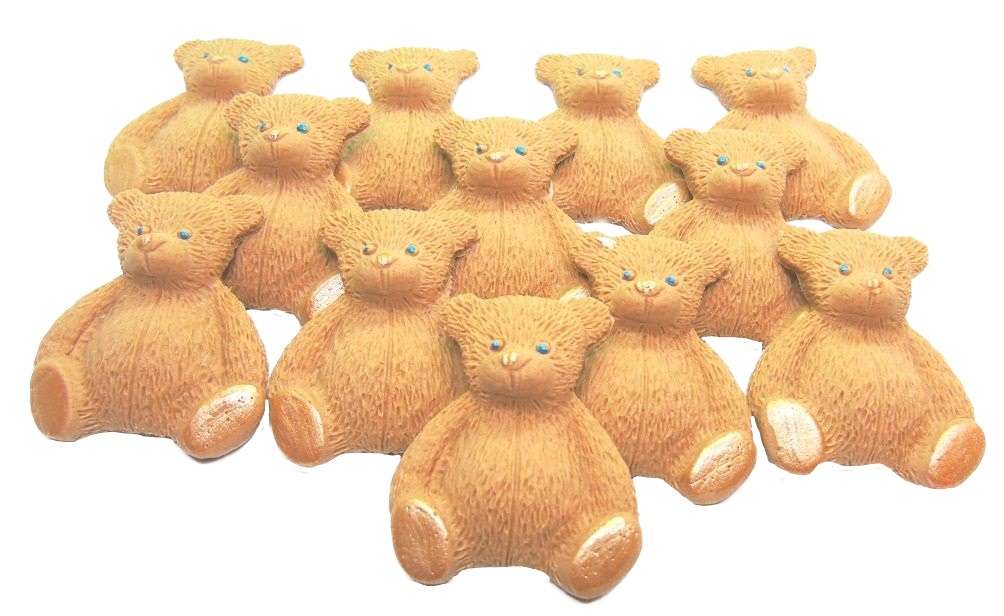 Inked12 Brown new teddysjpeg LI Here we have a lovely selection of coloured teddies to choose from that are easy to apply and will go down a treat with everyone. Great for a Baby shower, birthday or even a christening Approx Size: 4 cm - 3 cm Also available in mixed sets