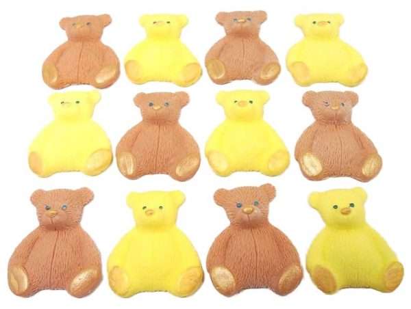 12 Mix Coloured Edible Teddies Cupcake Toppers - Image 4