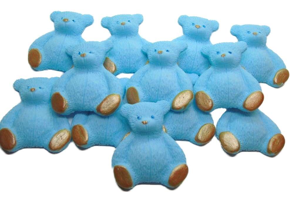 Inked12 blue new teddysjpeg LI Here we have a lovely selection of coloured teddies to choose from that are easy to apply and will go down a treat with everyone. Great for a Baby shower, birthday or even a christening Approx Size: 4 cm - 3 cm Also available in mixed sets