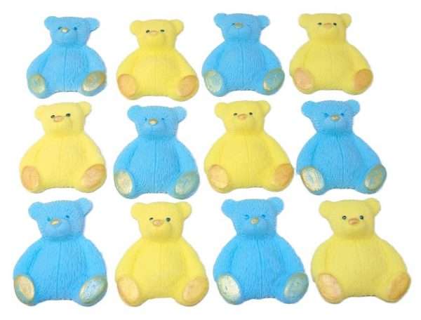12 Mix Coloured Edible Teddies Cupcake Toppers - Image 2