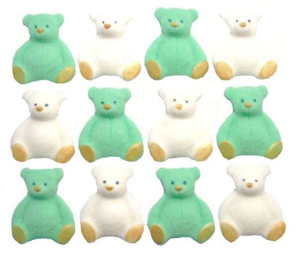 12 Mix Coloured Edible Teddies Cupcake Toppers - Image 5