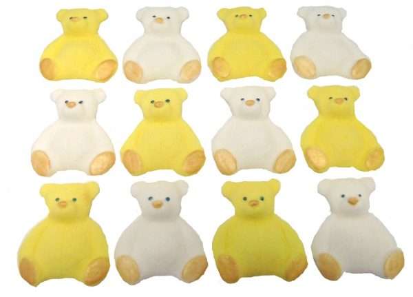 12 Mix Coloured Edible Teddies Cupcake Toppers - Image 9