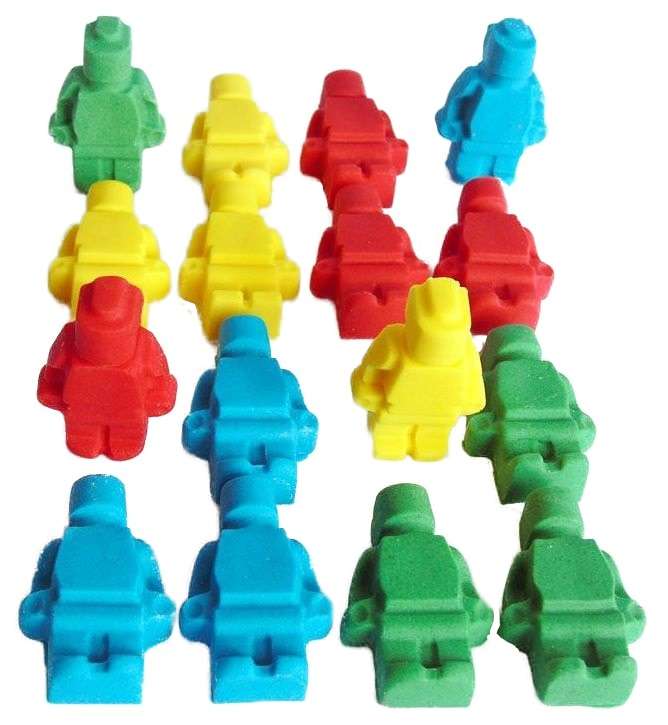 Does your child love to play with bricks? Spending hours building forts and using its men to fight imaginary battles or simply saving others? Then these edible-coloured brick men will be a great addition to any cupcake toppers or cake decorations you make and are sure to be a great hit with everyone. 12 Brick Men Edible Boy Girls Birthday Cake Toppers will look great on any child's birthday cakes or cupcakes. Approx Size: 4 cm