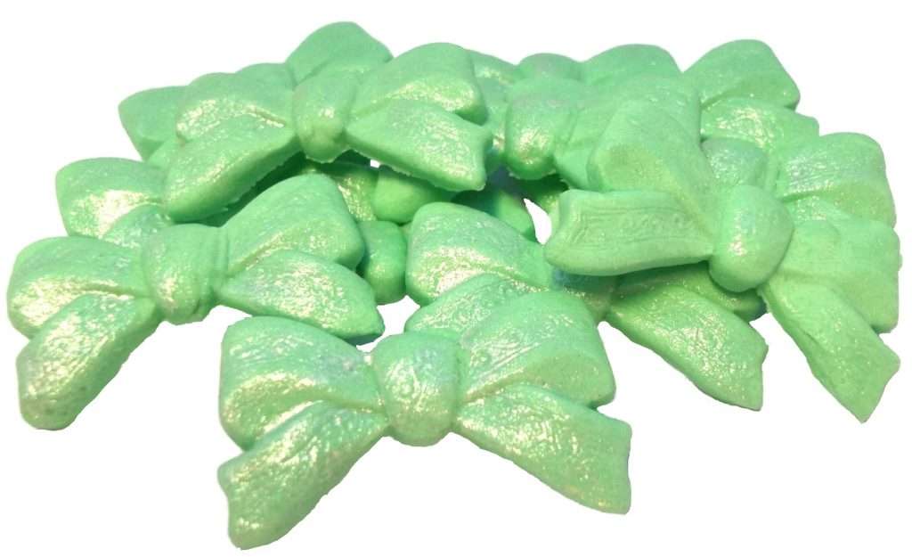 12 Edible Large Glittered Bows Decorations - The Countryside Store