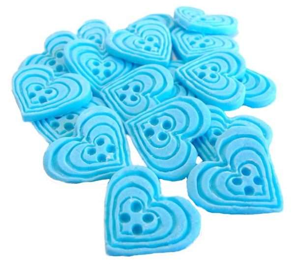 Birthday Cupcake Toppers 18 Heart Buttons - Image 2