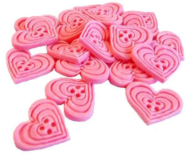 Birthday Cupcake Toppers 18 Heart Buttons - Image 3