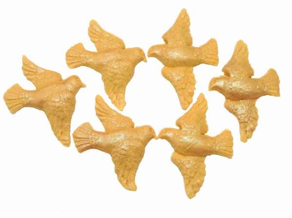 6 - 3 Pairs Edible Doves Cupcake Cake Toppers - Image 2