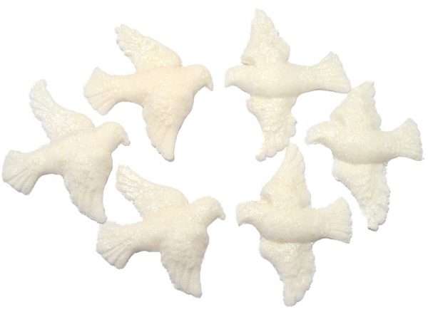 6 - 3 Pairs Edible Doves Cupcake Cake Toppers - Image 4