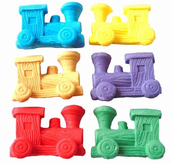 Set 6 Novelty Edible Trains Cake Decorations - Image 2