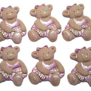 Cute Baby Girl Teddies Edible Cupcake Toppers