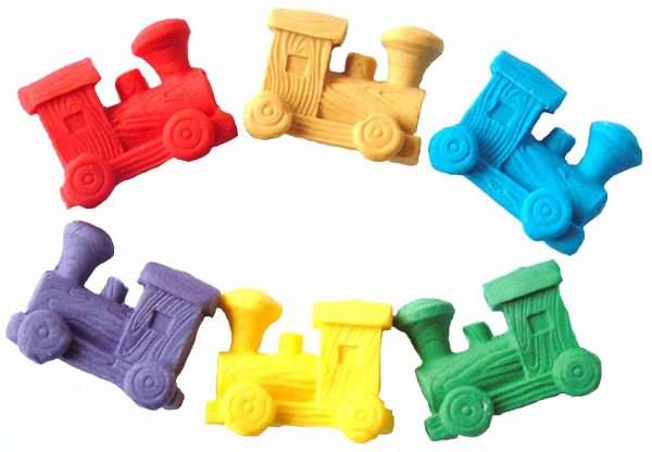 Set 6 Novelty Edible Trains Cake Decorations