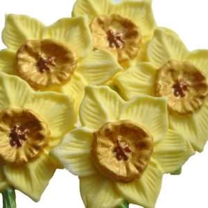 6 Edible Handmade Daffodil Flowers Decorations