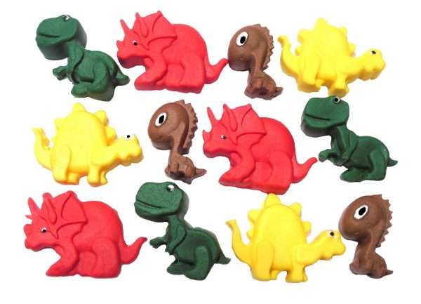 Someone’s birthday and they love dinosaurs? Why not wow them with these exciting dinosaurs that come in a range of great bright colours so your cakes or cupcakes with really stand out. 12 mixed novelty dinosaurs cupcake toppers. Great as Birthday cupcake topper decorations Approx Size: 3cm X 4cm