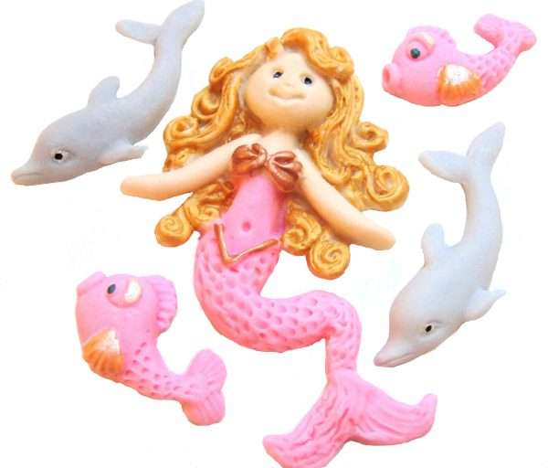 Edible Mermaid Birthday Cake Topper Decorations