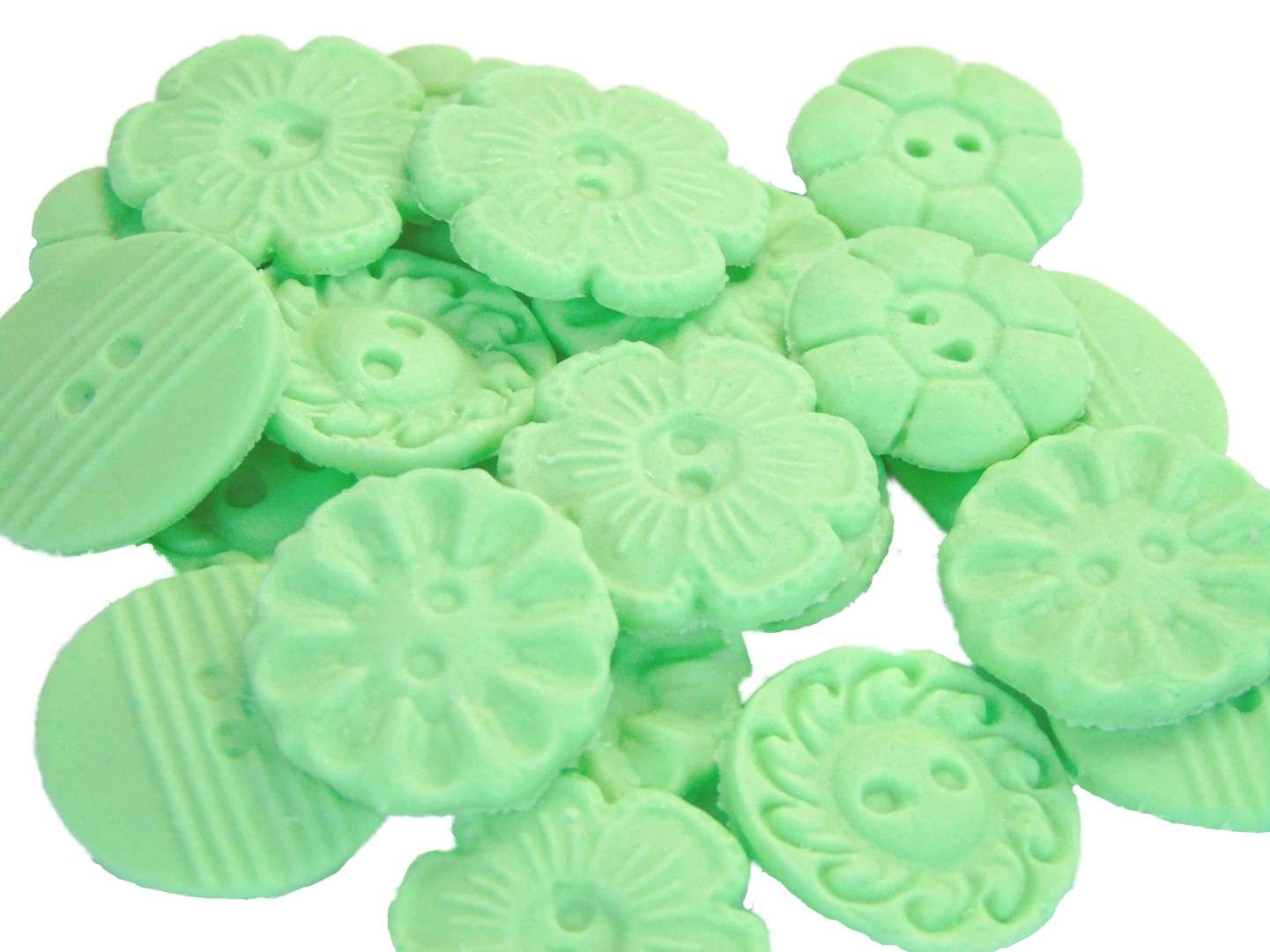 Inkedbuttons green LI If you’re looking for colourful edible buttons to decorate your cupcakes and cakes then these are ideal for all your special occasions. Offering a choice of many single and mixed colours that are sure to please. Note: we also have a selection of square and heart shaped buttons for those who would like to have a mix of each. 18 Edible Coloured Buttons packed in a variety of shapes. These cupcake toppers are ideal decorations for a birthday, baby shower or any other celebration. · Approx Size: 2 cm wide