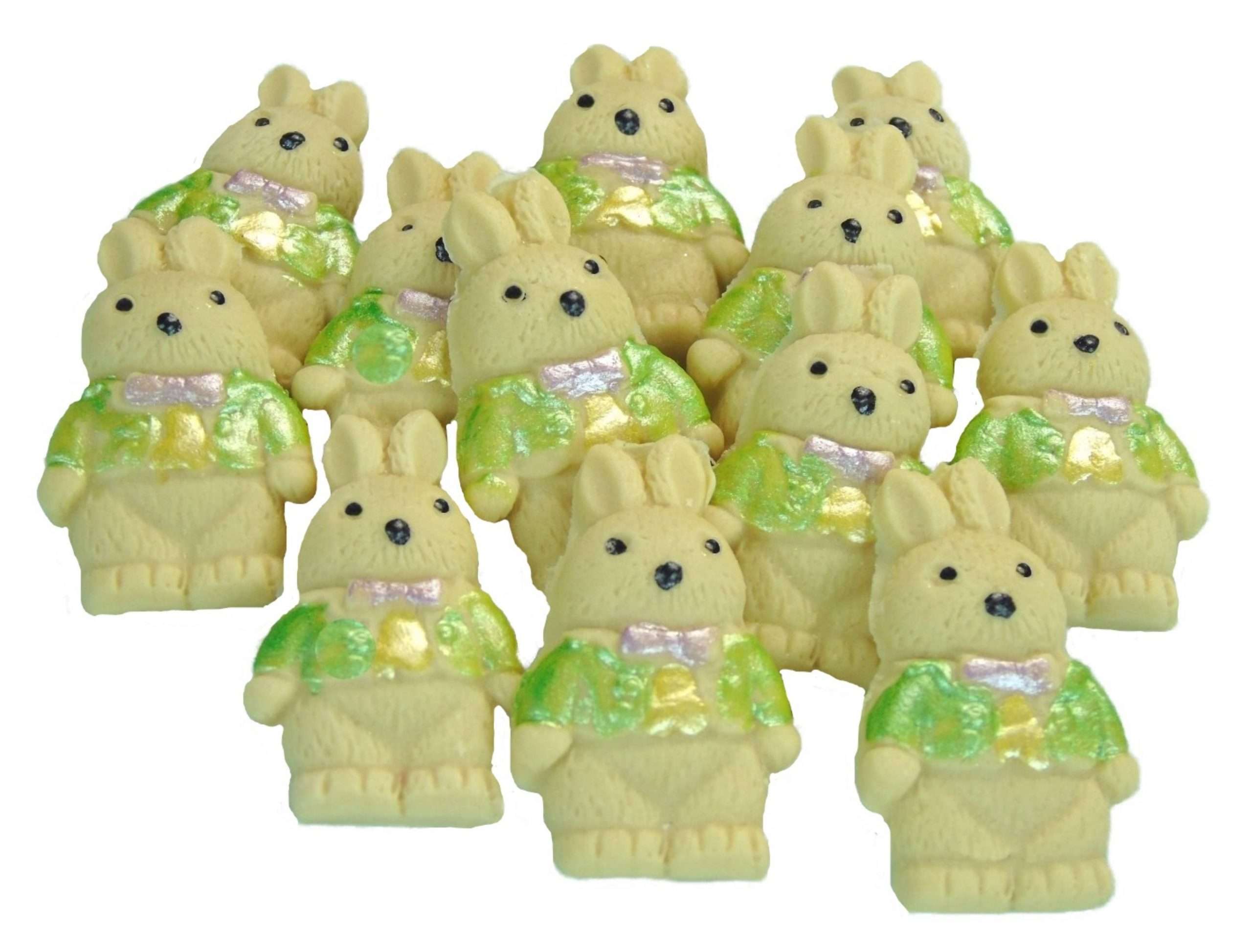Inkedcream rabbits1 LI scaled If you are looking for something for your baby shower, birthday or Easter bakes? Then these edible rabbits are ideal. These are available in two colours, cream and brown. 2 cute Edible Baby Rabbits. These are great for birthdays, Easter and baby showers. Approx Size: 3.5cm tall