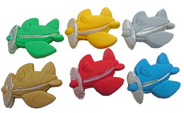 12 Novelty Edible Planes Cupcake Toppers