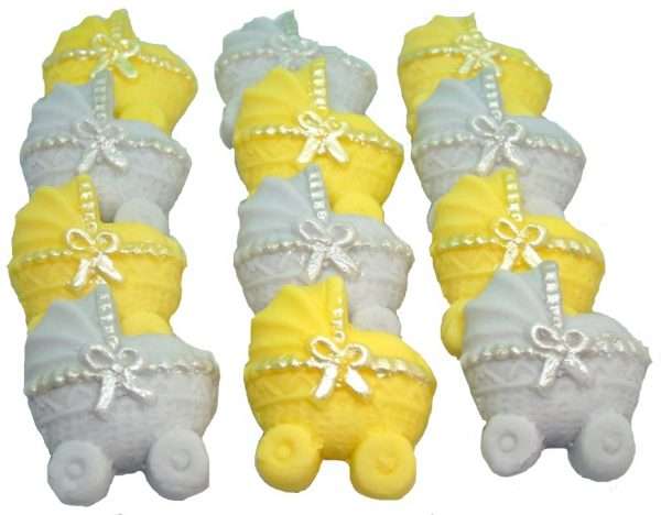12 Silver Effect Baby Prams Baby Shower Cupcake Cake Toppers - Image 4