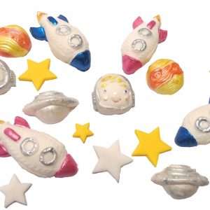 Spacemen and Rockets Cake Decorations Set