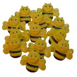 12 Edible Happy Bees Cake Cupcake Toppers