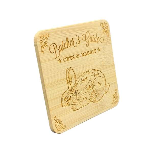 Butchers guide coasters - 100x100mm bamboo coasters - Image 7