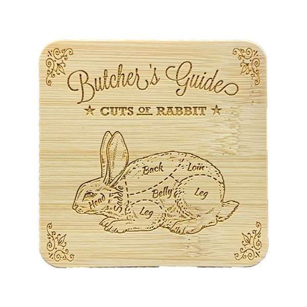 Butchers guide coasters - 100x100mm bamboo coasters - Image 6