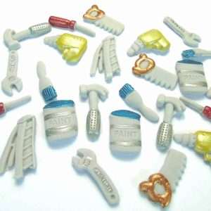24 Edible Mini Work Tools Birthday Cake Toppers