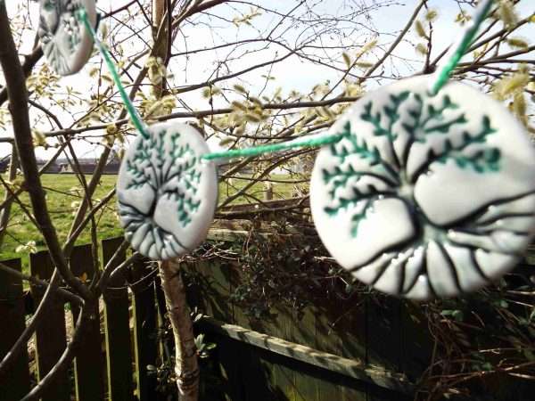 DSCF1943 scaled Beautiful handmade ceramic bunting with a Tree of Life design.