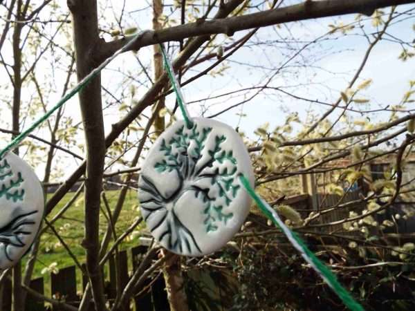 DSCF1944 scaled Beautiful handmade ceramic bunting with a Tree of Life design.