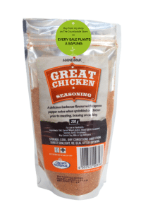 Great Chicken with Plant a sampling <u><b>Great Chicken 200g - </b></u><u><b>Crown National Spices</b></u> <div><b>The one and only Crown National Great Chicken Spice is the perfect way to add flavour to your roasted, BBQ or Rotisserie Chicken. </b></div> <div><b>Authentic Southern African Spices and Seasonings imported from the most southern tip of the African continent. </b></div> <div><b>These spices and seasonings have a proud heritage that dates back to 1912. </b></div> <div><b>A unique taste and finest level of quality in every pack.  </b></div> <div> Size: 200g Handipak <div><u><b>Description: </b></u></div> <div>A delicious BBQ flavour with cayenne pepper notes when sprinkled on chicken prior to roasting, braaing or cooking.</div> <div></div> <div><b><u>Ingredients: </u></b></div> <div>Salt, Cereal (<b>Wheat Gluten</b>), Spices (<b>Celery</b>), Sugar, Dehydrated Vegetable (Garlic)</div> <div><b><u> </u></b></div> <div><b><u>Allergens: </u></b></div> <div><b>Gluten & Celery</b></div> <div><b> </b></div> <div><b>Produced in a factory where Cow's Milk, Egg, Mustard, Soy, Wheat Gluten are used.</b></div> </div>